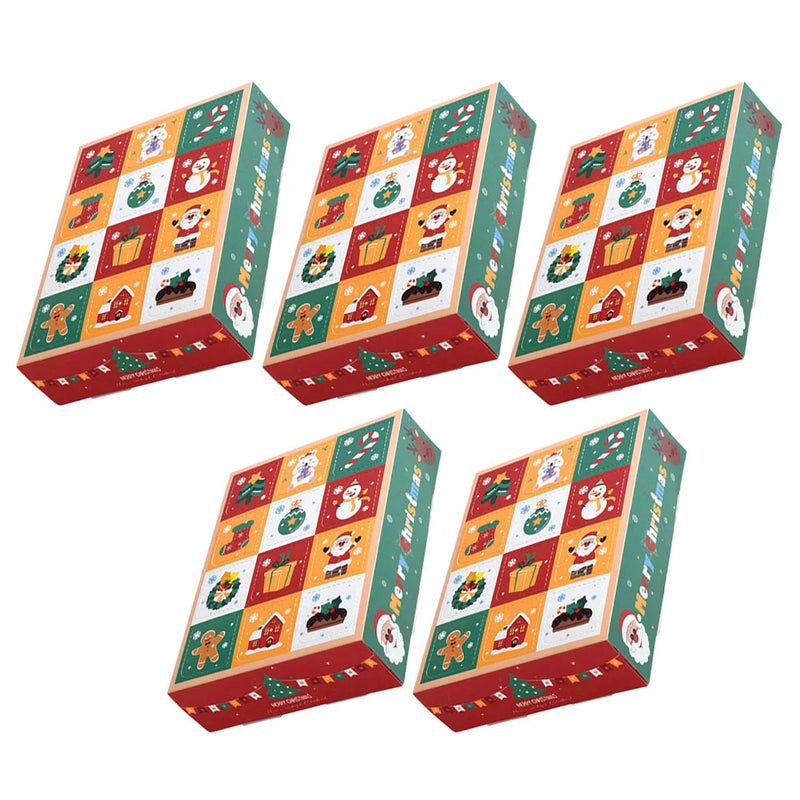 5 Pcs Advent Boxes Treat Gift Bag Christmas Candy & Party Supplies Present Pastry Dessert