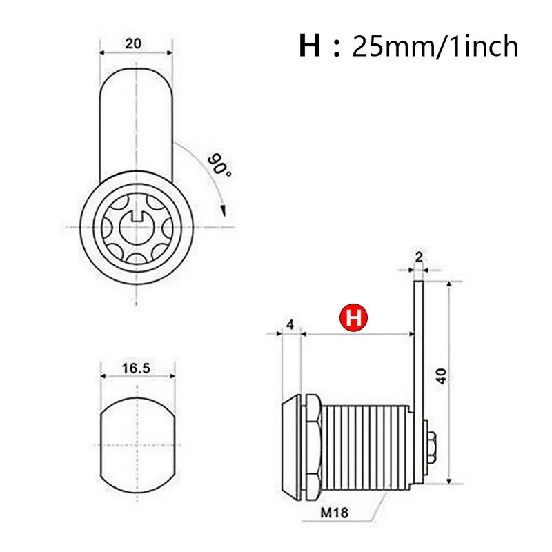 Cylinder Locks Door Cabinet Mailbox Padlock Drawer Cupboard Box  With 2 Keys For Furniture Hardware 103 Series