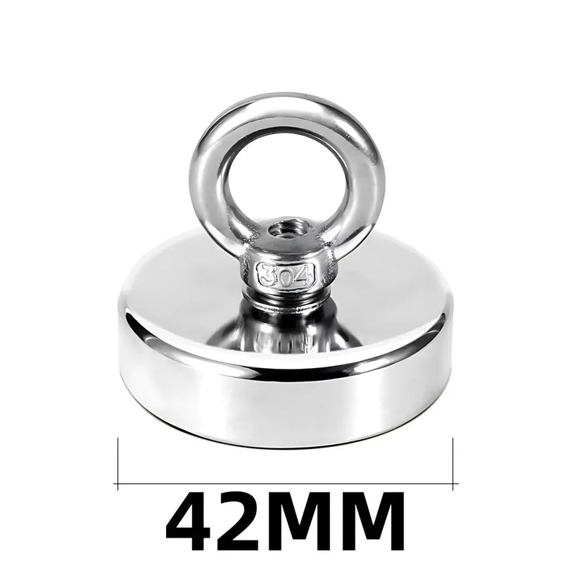 D16~D42mm Super Strong Neodymium Fishing Hook N52 Heavy Duty Rare Earth Neodymium with Countersunk Hole Eyebolt Salvage Magnetic