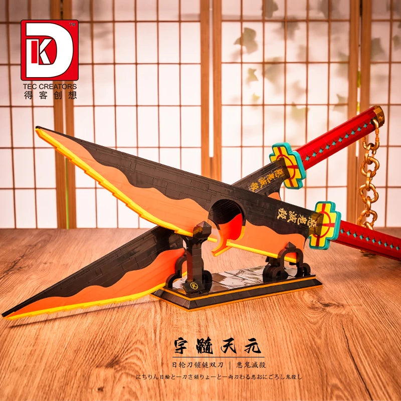 1478PCS Demon Slayer Uzui Tengen Sword Anime Ninja Building Blocks Knife Weapon Toy Katana Model Assemble Bricks Gifts For Kids