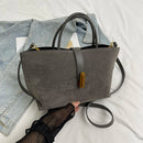 Women Faux Suede Tote Bag Fashion Shoulder Bag Solid Color Trendy Carrying Bag Designer Tote Handbag Outdoor Travel Bag