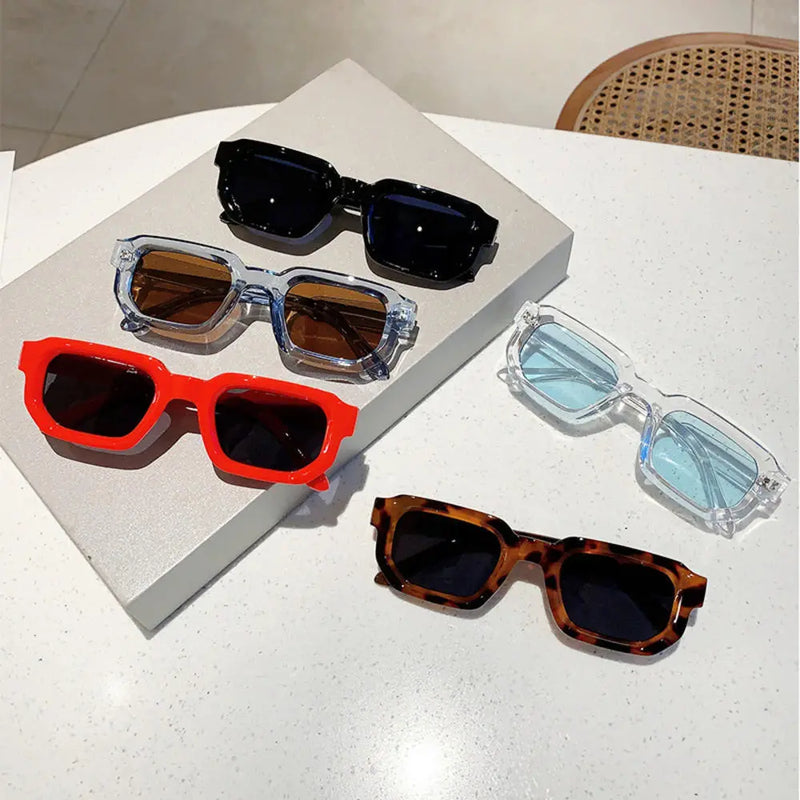 Vintage Rectangle Frame Sunglasses Women Men Fashion Retro Candy Color Sun Glasses Brand Design UV400 Shades Eyewear Goggles
