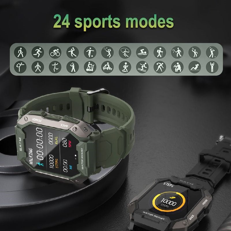 2022 New Full Touch Smartwatch For Android Xiaomi Blood Pressure Oxygen Fitness Watch 5 Atm Waterproof Smart Watch Men Military