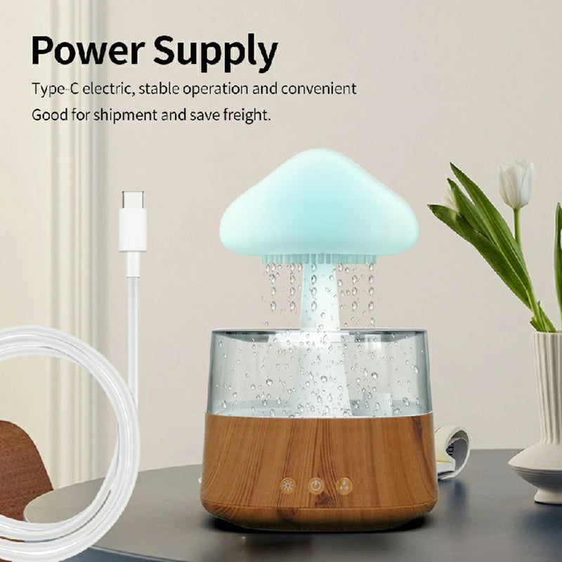 450ML Mushroom Rain Cloud Air Humidifier Colorful Night Light Moisturize Skin Relieve Fatigues for Friends Family Gifts