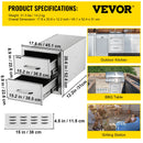 SucceBuy Stainless Steel Outdoor Kitchen Drawers W/ Handle Large Storage BBQ Island Great for Any Weather Condition