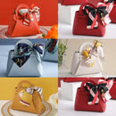 60pcs Leather Gift Bags for Easter Eid Wedding Guest Favour Box Mini Handbag With Ribbon Packaging Box Distributions Party Gifts