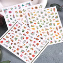 3/4/7pcs 3D Autumn Winter Nail Art Stickers Pumpkin Maple Leaves Squirrel Rabbit Flowers Decal For Thanksgiving Day Manicure DIY