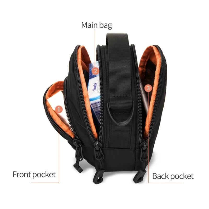 HcanKcan Casual Men Crossbody Bag Waterproof Male Shoulder Bags Brand Wallets Designer Handbags Travel Messenger Luxury Man Pack
