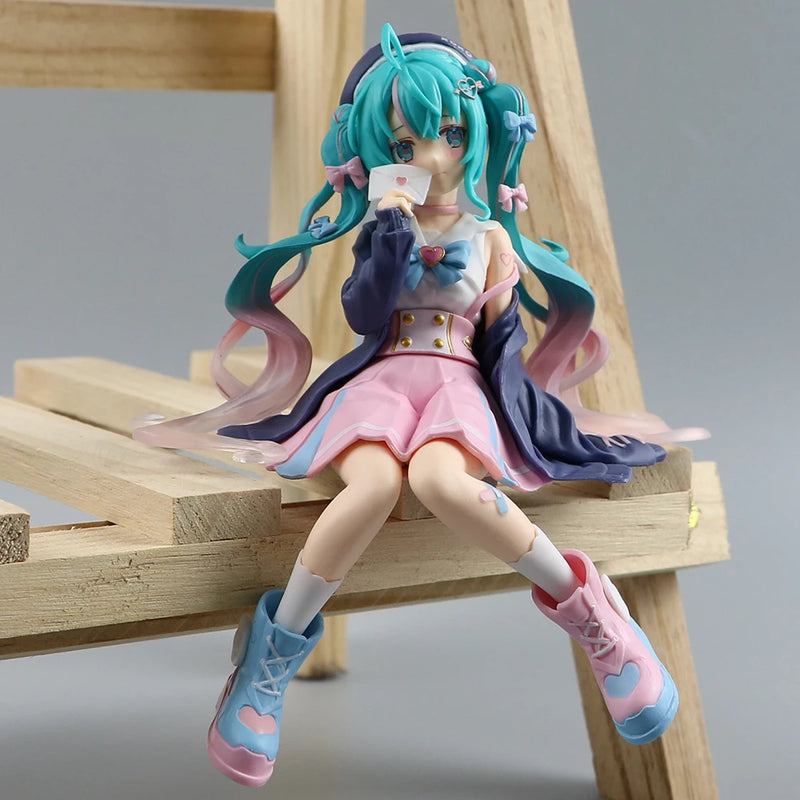 Anime Hatsune Miku Figure Sitting posture Dress up Model Toy Gift Action Figure Collectible Doll kid gift home decor