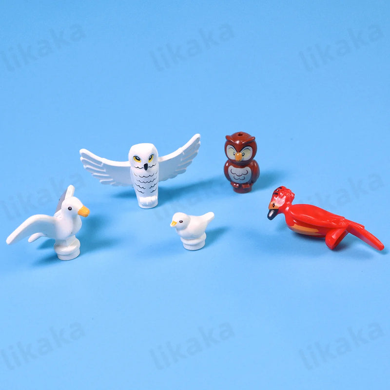 5pcs Animals Building Blocks Toys MOC Bird Owl Model Set Blocks DIY Bricks Toys for Children Gift Compatible Mini Bricks