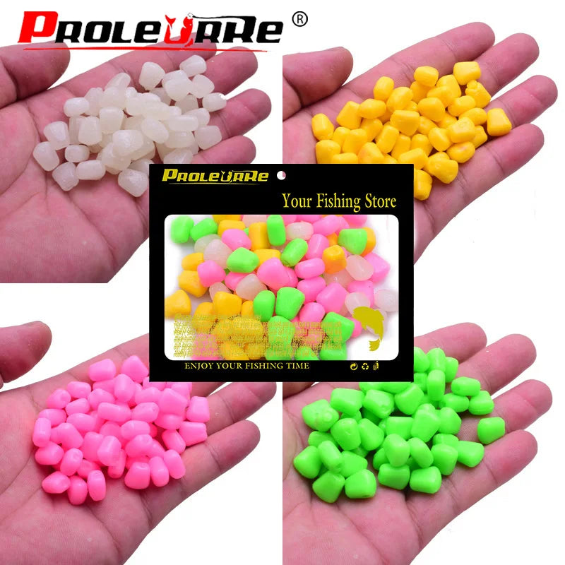 High Quality 50pcs Fishing Corn Floating Boilies Flavoured Soft Lure Grass Carp Bait Artificial Silicone Soft Plastic Bait