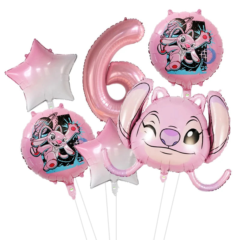 6pcs Disney Lilo & Stitch Party Balloons Stitch 32" Number Balloon set Baby Shower Birthday Party Decorations Kids Toy Gifts