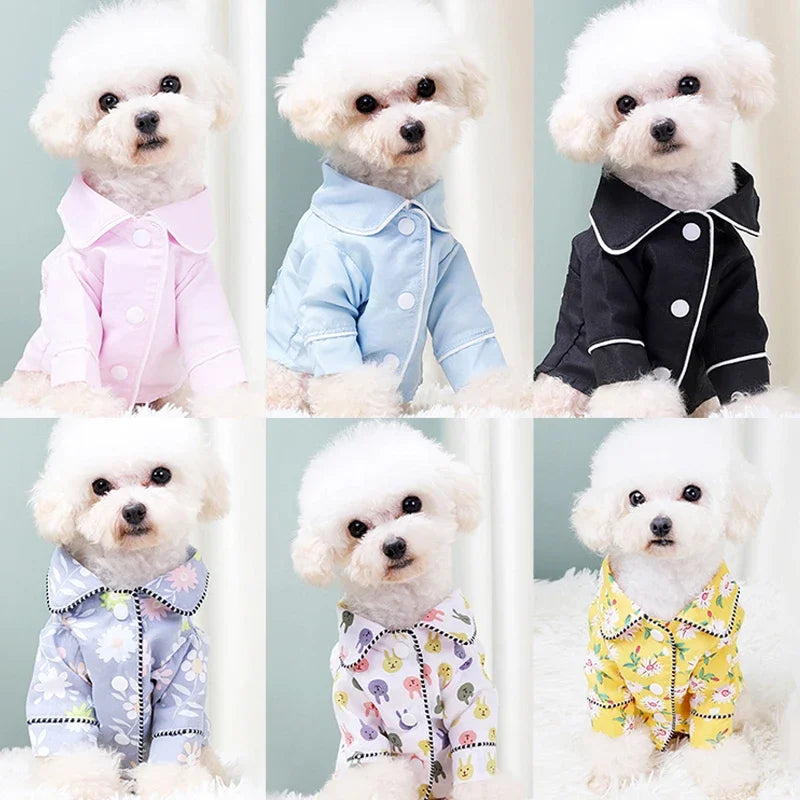 Pet Dog Pajamas Winter Dog Jumpsuit Clothes Cat Puppy Shirt Sleepwear Pet Coat Clothing for Small Dogs French Bulldog Yorkie
