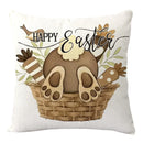 2024 Easter Rabbit Table Runner Linen Bunny Dining Table Cloth Placemat Spring Holiday Happy Easter Decoration For Home Kitchen