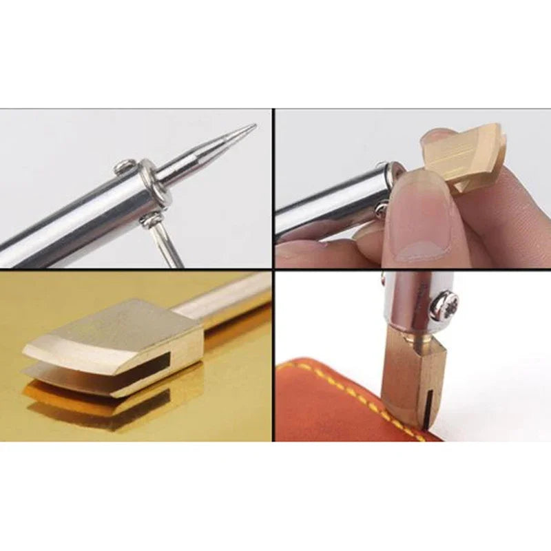 Leather Electric Brass Solder Soldering Iron Tip To Burn The Edge Leather Craft Press Edge Sealing Machine Line Pyrography Tool