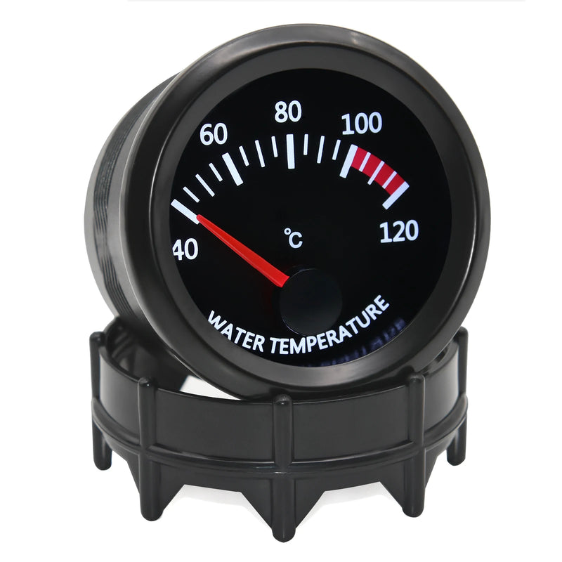 2''52mm Car Water Temperature Gauge 40~120 ℃ With Water Temp Sensor Water Temp Joint Pipe 1/8NPT Sensor Adapter Car Gauge 12V