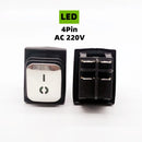 KCD4 Stainless steel waterproof rocker switch ON-OFF4/6Pin electrical equipment switch with LED power supply 16A 250V/20A 125VAC