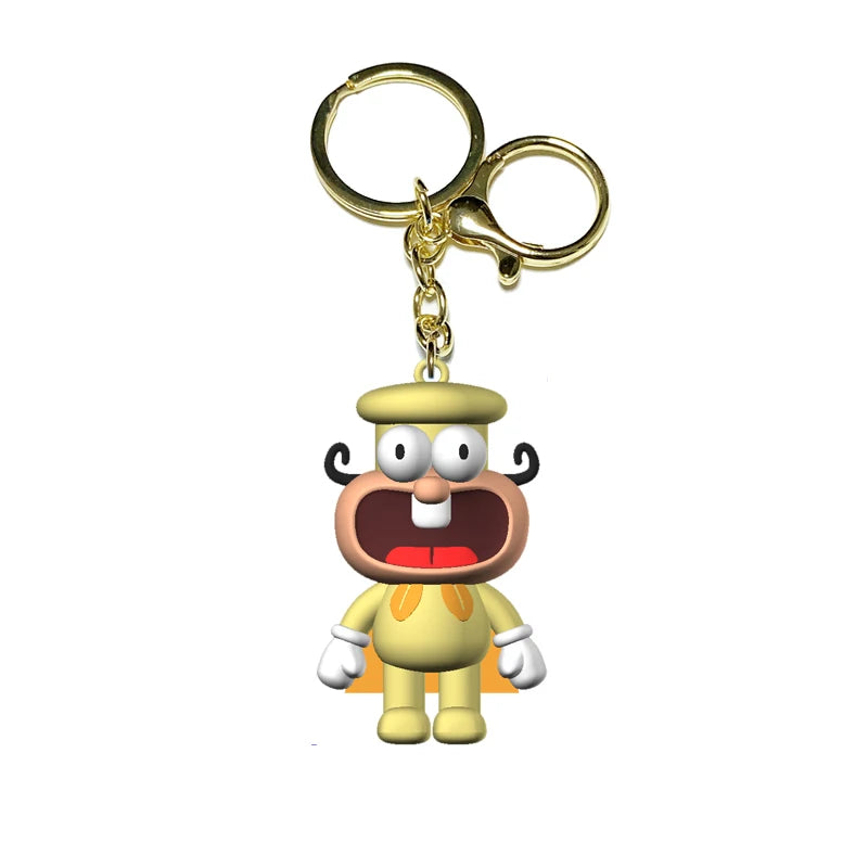 Pizza Tower Keychain Figure Toys Chili Man Chef Cute Anime Dolls Ornament Pendant Bag For Children Educational Christmas Gifts