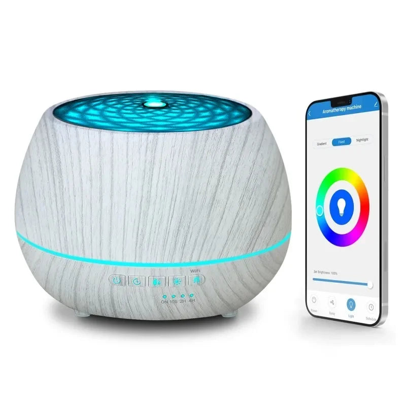 TUYA WiFi Smart 500ml Cool Mist Humidifier Air Aroma Diffuser Essential Oil Bluetooth 7 Colors Lights Timer Home Office