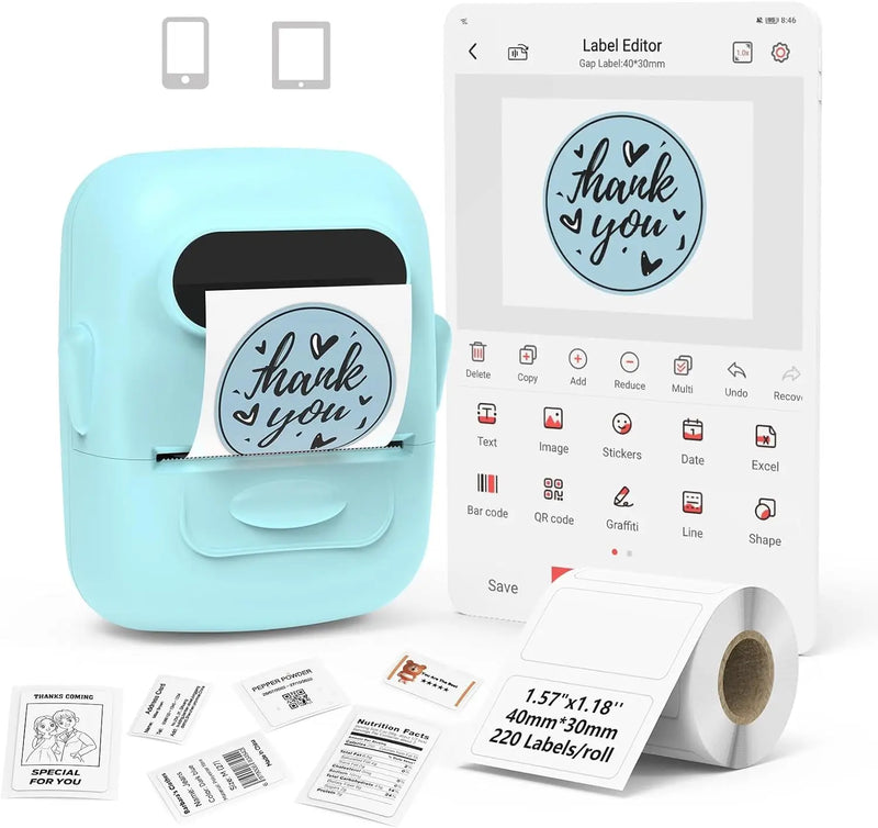 Marklife P50 Portable Thermal Printer Suitable For Small Business Home Office Mini Wireless Label Sticker Machine For Smartphone