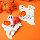 50PCS Halloween Lollipop Card Multi Pumpkin Ghost Skull Cat Lollipop Holder Halloween Party Supplies Trick Or Treat Candy Pack