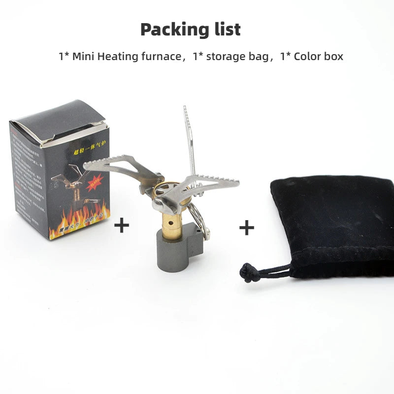 Outdoor Gas Stove Camping Burner Portable Mini Folding Stove Gas Heater Survival Furnace Foldable Furance Head for Picnic Cooker