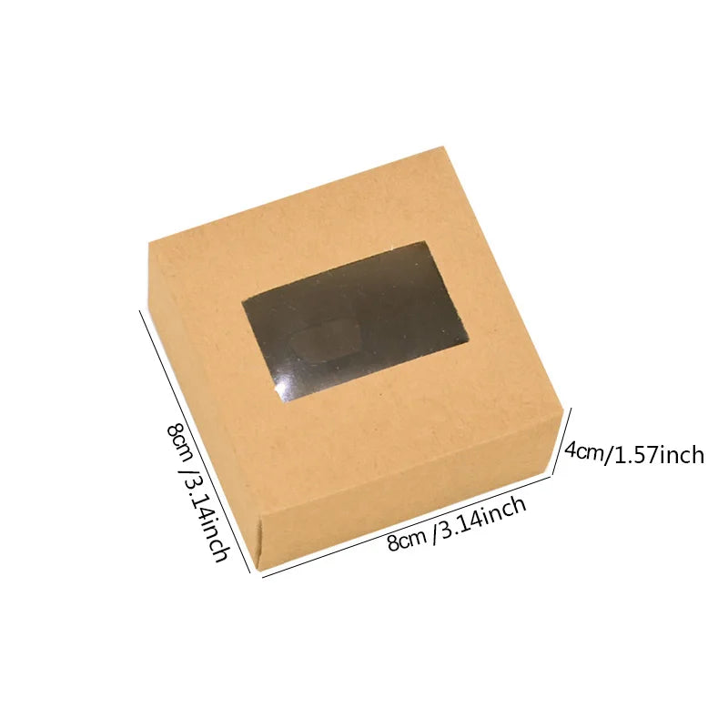 6Pcs Black/White Kraft Paper DIY Gift Box With Window Wedding Birthday Party Decoration Cake Packaging Box Event Party Gift Case
