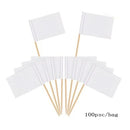 100pcs Blank Toothpick Flags Mini Labels Cheese Marker Picks Cupcake