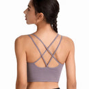 Fashion No Steel Ring Sports Underwear Cross Shoulder Straps Women's Breasts Shock Proof Cycling Yoga Fitness Gather Bra B53