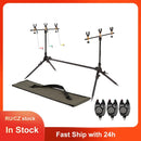 Lixada Adjustable Retractable Carp Fishing Rod Pod Stand Holder Fishing Pole Pod Stand with Bite Alarms Swingers Indicators Kit