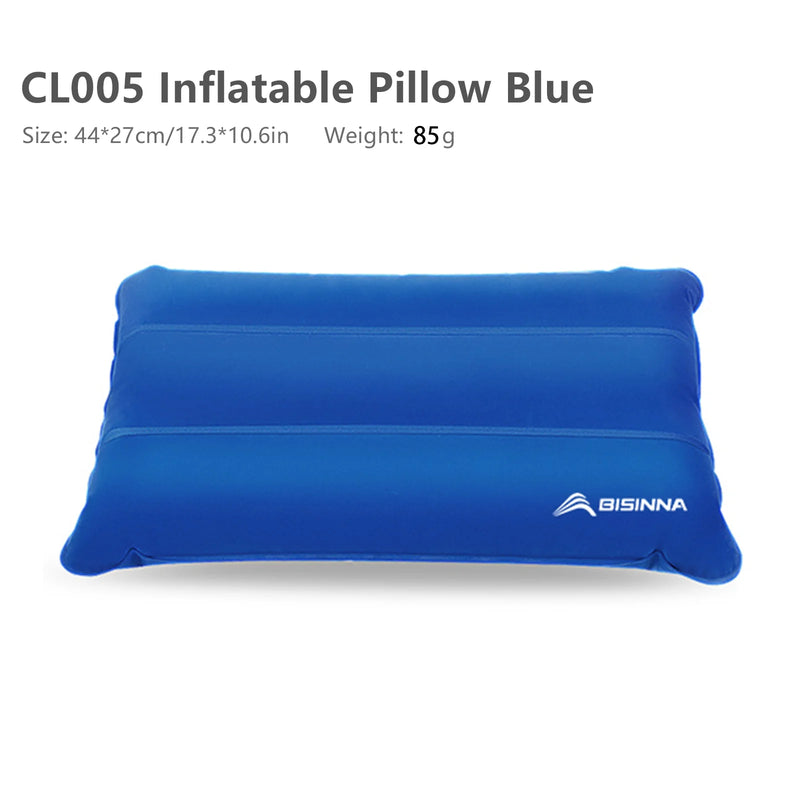 BISINNA Inflatable Pillow,Portable Camping Neck Pillow,Compressible Folding Flocking Air Cushion for Sleeping Travel Hiking