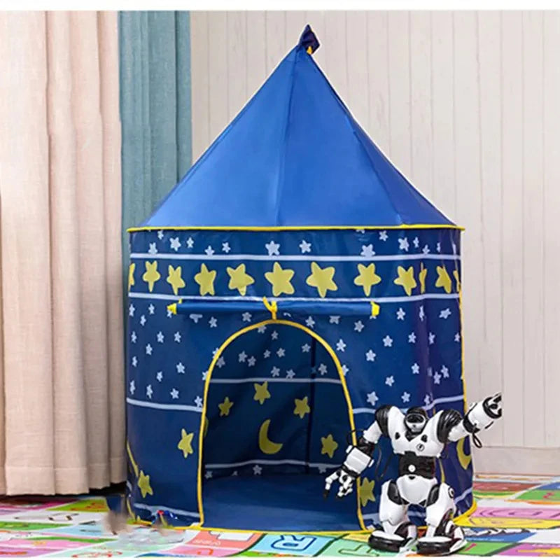 Infant Toddler Folding Tents Portable Castle Kids Pink Blue Play House Camping Toys Birthday Christmas Outdoor Gifts Room Decor