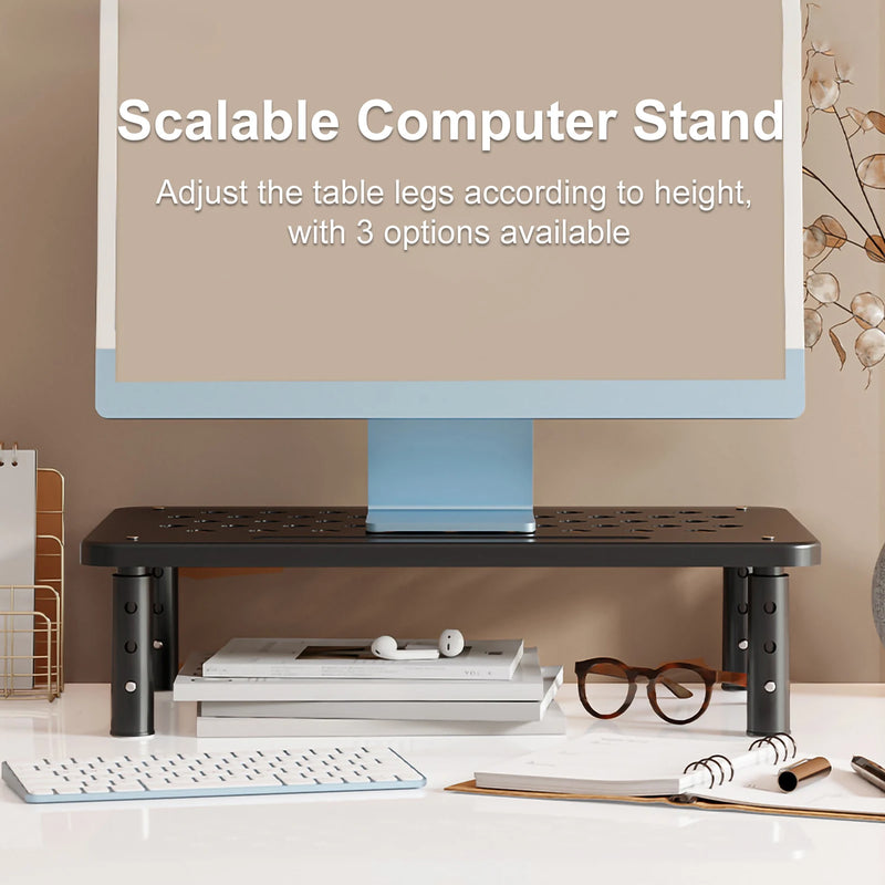 Monitor Stand Desktop Monitor Stand Riser 3 Height Adjustable Monitor Riser with Airflow Vents Laptop Stand Home Office Storage