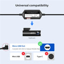 AZDOME JYX04 Car DVR HardWire Kit For M300 Low Vol Protection Micro USB Port  ACC Power Cable 12V-24V in 5V3A Out