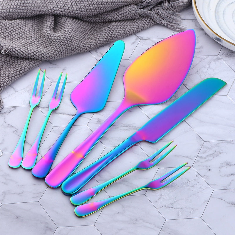 Stainless Steel Cake Shovel Serving Knife and Cake Fork Set Baking Tool for Pie Pizza Server Kitchenware Baking &amp; Pastry Spatula