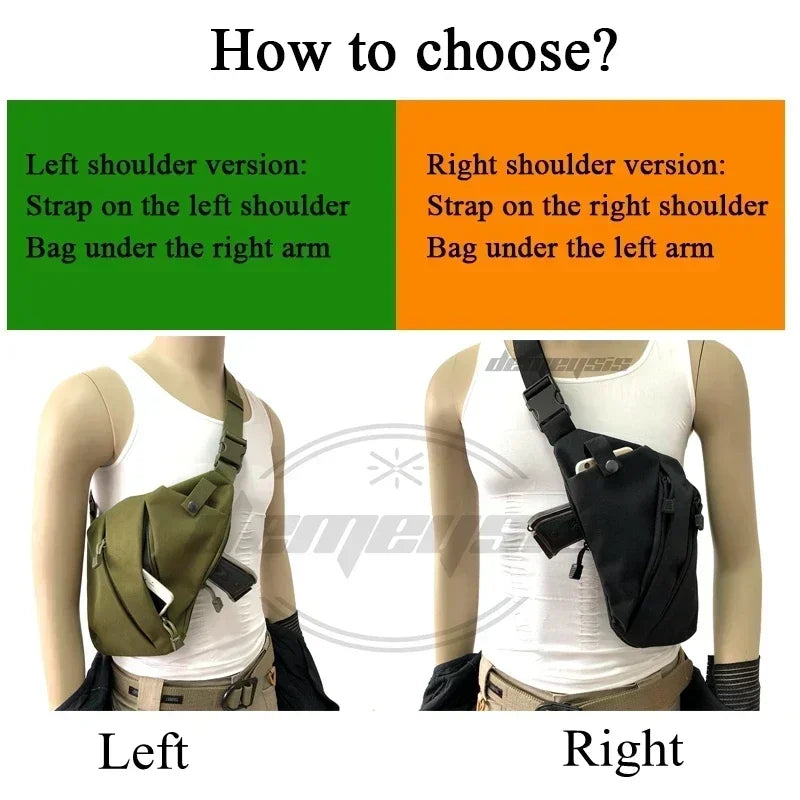 Concealed Carry Tactical Storage Gun Bag Multifunctional  Holster Pocket Men's Anti-theft Hunting Shoulder Chest Bag