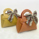 10pcs Easter Leather Mini Gift Bags With Bow Ribbon Packaging Box Wedding for Guest Candy Handbag Bag Birthday Party Decor bag