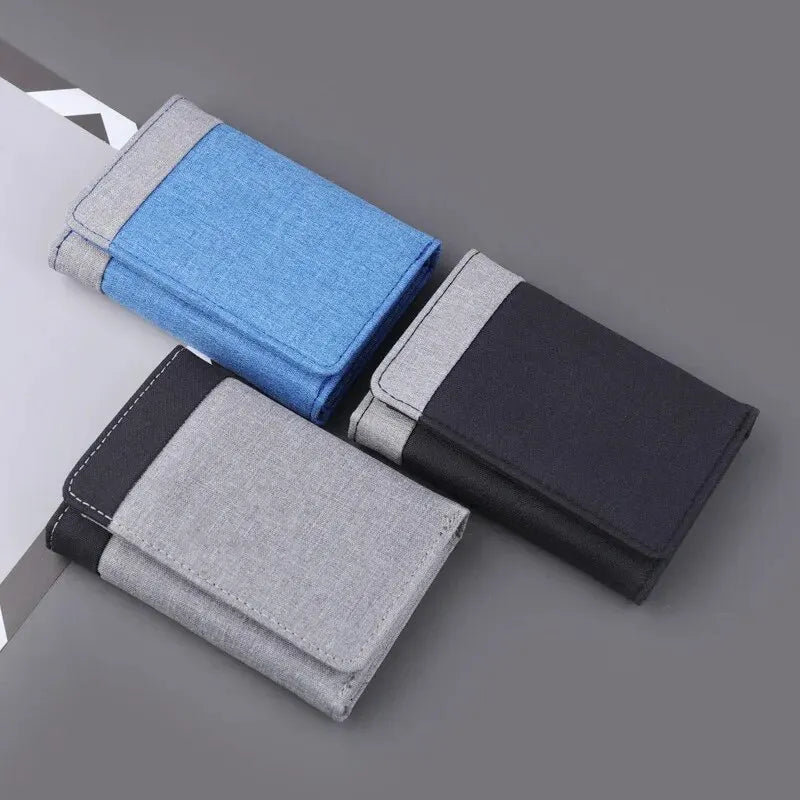 Canvas Men Wallet Black/blue/gray Card Holder Wallet Male Money Bag ID Photo Bank Holder Short Purse Credit Card Case Bag