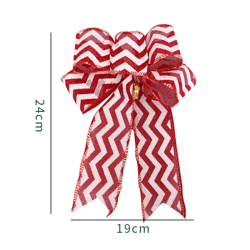 New Red Christmas Ribbon Bows Hanging Decorations Large Bowknot Gift Christmas Tree Ornaments Xmas Party Decor New Year