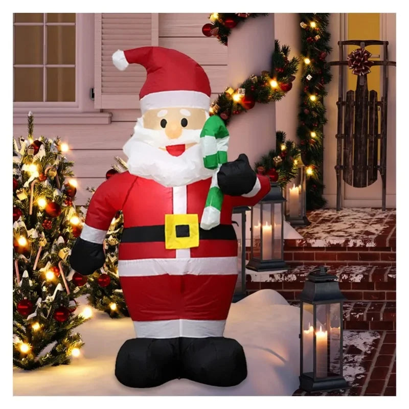 Christmas Santa Claus Inflatable Decoration for Home Outdoor Xmas Elk Pulling Sleigh Decor Yard Garden Party Prop with LED Light