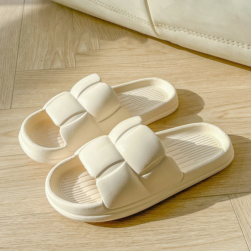 Summer Soft Shoes Cloud Slippers Indoor Mute Bathroom Anti-slip Slide Eva Beach Flip Flops Men Ladies Leisure Sandals 2023 슬리퍼