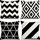Black Geometric Linen Cushion Cover, Home Decor, Living Room Sofa Pillow Cover Decor, Suitable for Bedroom Car 40x40 60x60 50x50