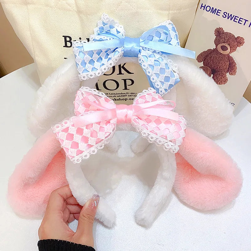 Anime Sanrio Headband Kuromi My Melody Cinnamoroll Cute Lolita Plushie Hair Accessories Halloween Series Kid Toys Doll Girl Gift