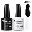 2pcs*7.5ml VENALISA Nail Gel Polish Glitter Gel Lacquer Base Nowipe Top Nail Art Salon Soak off Organic UV LED Nail Gel Varnish