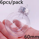 6 Pieces x DIY Shatterproof Transparent Home Christmas Decoration Bauble Ornament 80mm Plastic Window Opening Ball