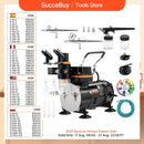 SucceBuy Professional Dual-Action Airbrush Kit 120W Electric Spray Gun Air Brush Painting Set Nail Tattoo Makeup Model Sprayer