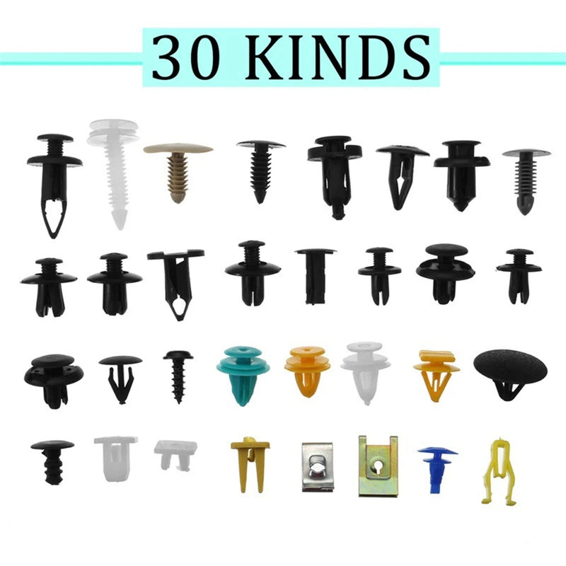 200/500/1000Pcs 30 Kinds Universal Mixed Auto Fastener Car Bumper Clips Retainer Car Fastener Rivet Door Panel Liner for All Car