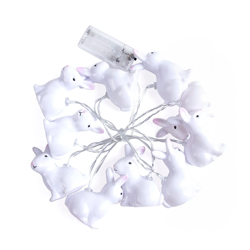 1.5m Easter LED Bunny String Lights for Home Decor Carrot Rabbit Chick Egg Fairy Light Garland Ornament Happy Easter Party Gifts