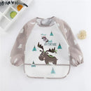 Baby Long Sleeve Scarf Waterproof Toddler Art Smock Feeding Bib Apron Pocket Infant Boys Girls Burp Cloth Banana Bibs for1-3Year