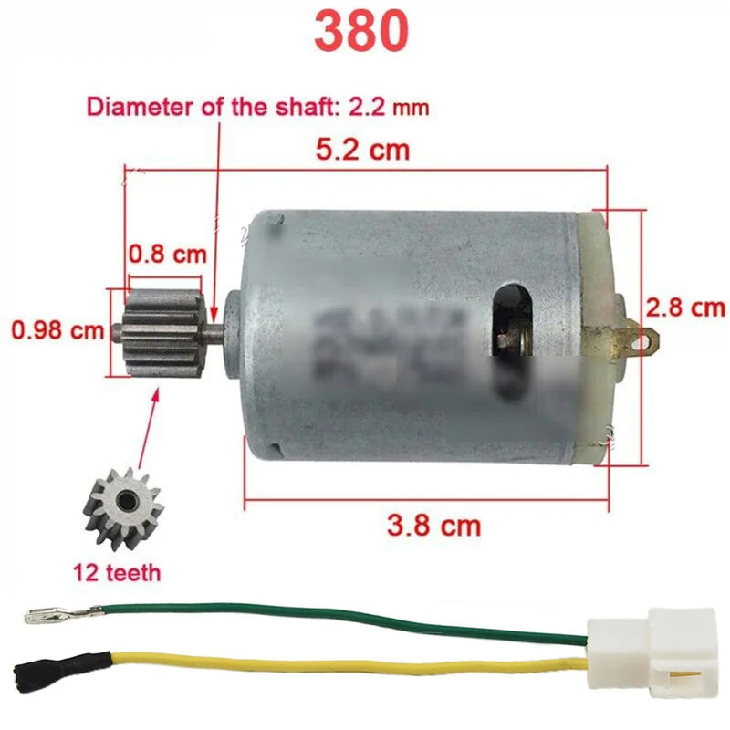 Motors For Kids Electric Car RS550 RS390 RS380 24V 12V 6V DL555 10/12 Teeth Children's Electric Vehicle Motor Replace Tool Part